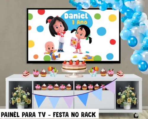 Painel de Festa para TV Cleo e Cuquin Rack - Digital