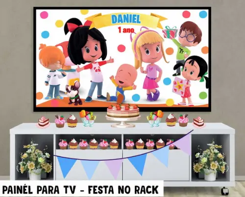Painel de Festa para TV Cleo e Cuquin Rack - Digital