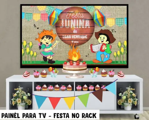 Painel de Festa para TV festa junina Festa no Rack - Digital