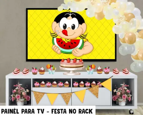 Painel de Festa para TV Magali Festa no Rack - Digital