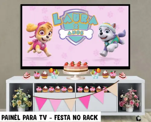 Painel de Festa para TV Patrulha Canina festa Rack - Digital