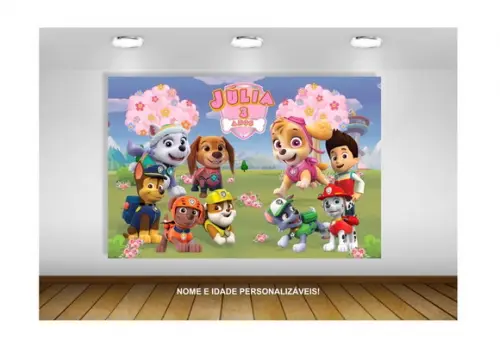 Painel de Festa Patrulha Canina Liberty 1,50x1m