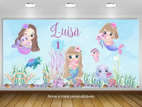 Painel de Festa Pequena Sereia