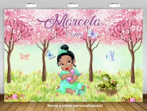 Painel De Festa Princesa Tiana Baby Jardim Das Borboletas