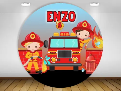 Painel de Festa Redondo Bombeiros 1,50m