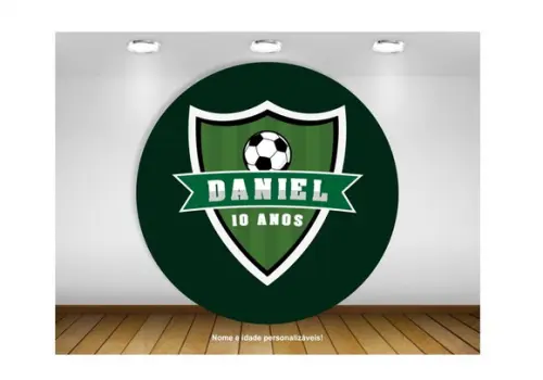 Painel de Festa Redondo Futebol Escudo 1,20m