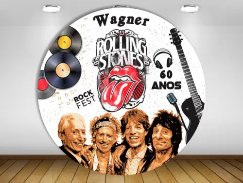 Painel de Festa Rollingstones 1,20 - Impresso em Lona