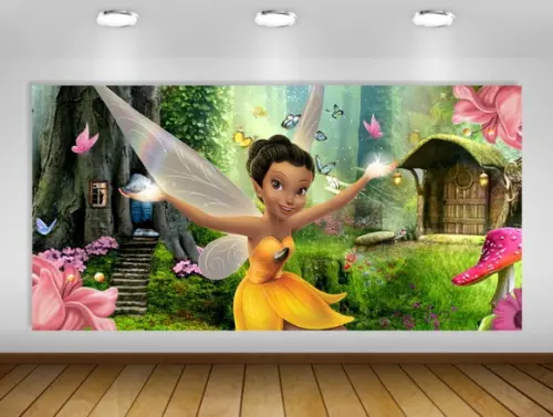 Painel de Festa Sininho Iridessa Tinkerbell 2x1m
