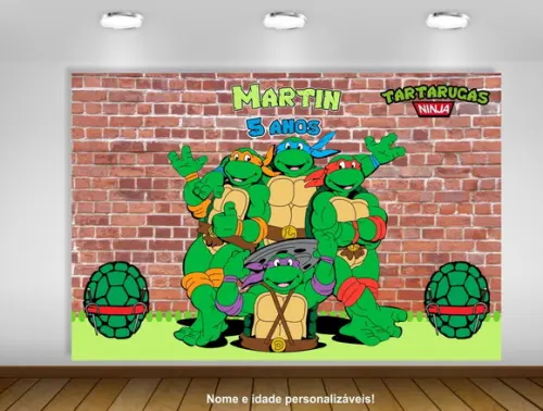 Painel de Festa Tartarugas Ninja 1,50x1m