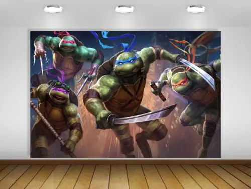 Painel de Festa Tartarugas Ninja 1,50x1m