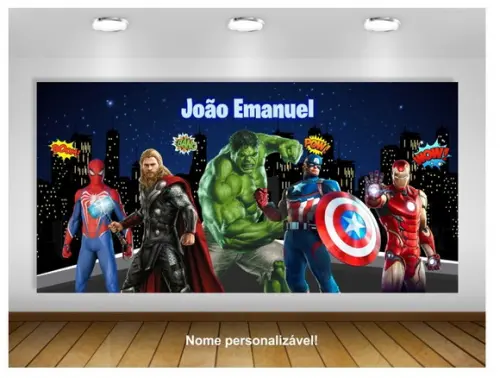 Painel de Festa Vingadores 2x1m