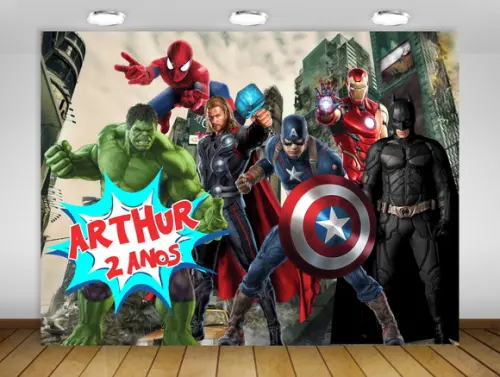 Painel De Festa Vingadores Super-heróis 2x1,50m