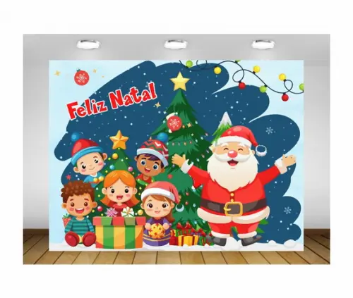 Painel de Natal Feliz Natal e as Crianças 1,50x1m