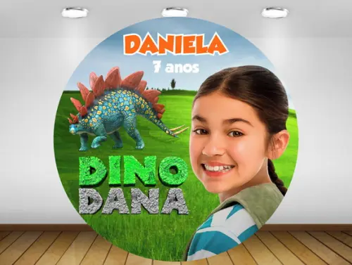 Painel Dino Dana 1,20m - Impressão Lona