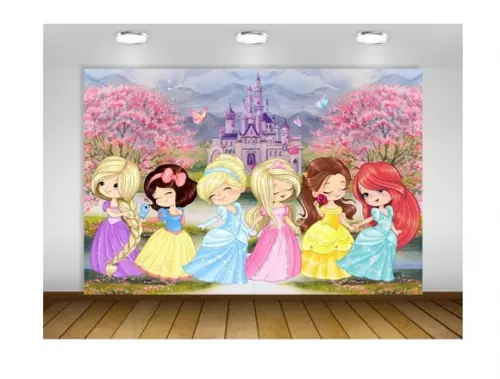 Painel de Festa Princesas Disney 1,50x1m