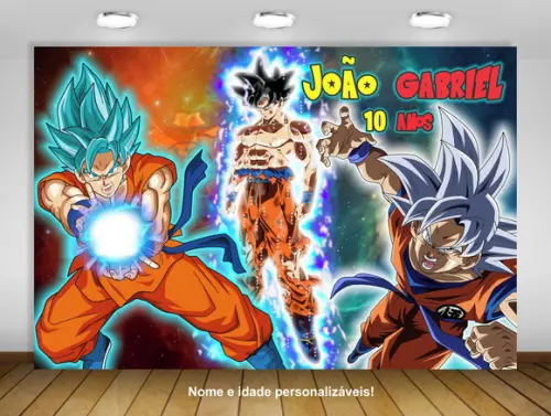 Painel Dragon Ball Super Goku Instinto 3x2m
