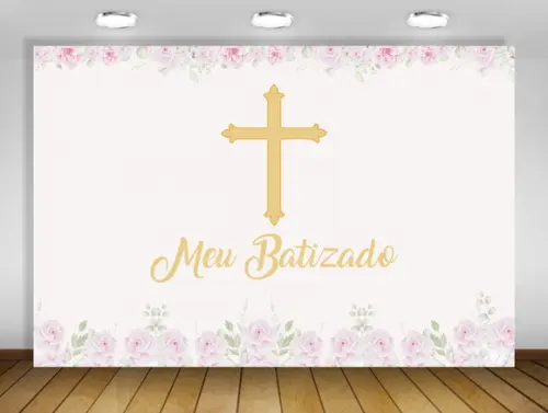 Painel festa Batizado 1,50x1M - IMPRESSÃO LONA