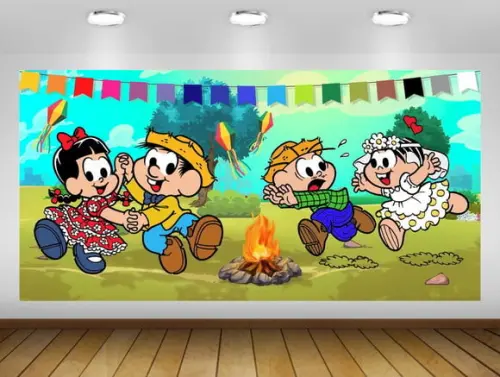 Painel Festa Junina Turma da monica 2x1m