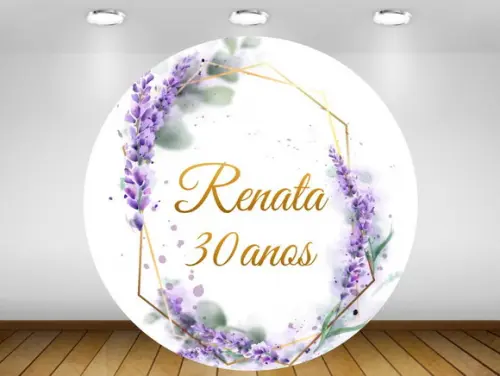 Painel Floral Lavanda 1,50m - Impressão Lona