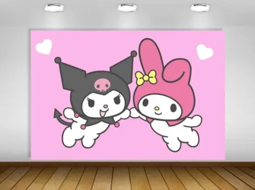 Painel Hello Kitty Kuromi My Melody 1,50x1m