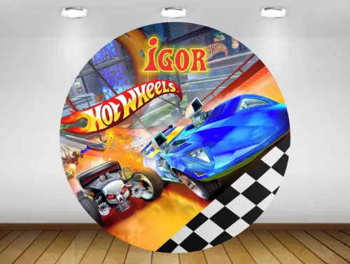 Painel Hot Wheels 1m - Impressão Lona