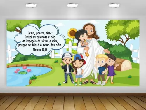 Painel Jesus e as Crianças 3x2m