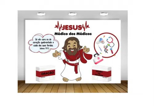 Painel Jesus Médico dos Médicos 2x1,50m