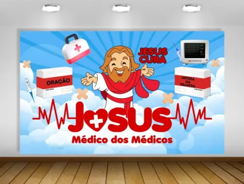 Painel Jesus Médico dos Médicos 2x1m