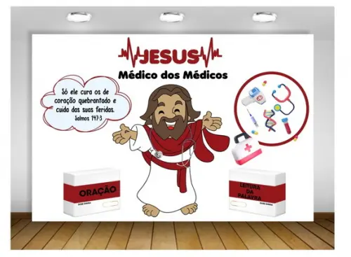 Painel Jesus Médico dos Médicos 3x2m