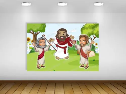 Painel Jesus Moisés Elias Monte da Transfiguração 2x1,50m