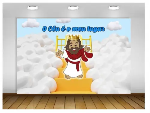 Painel Jesus o Céu É o Meu Lugar 2x1,50m