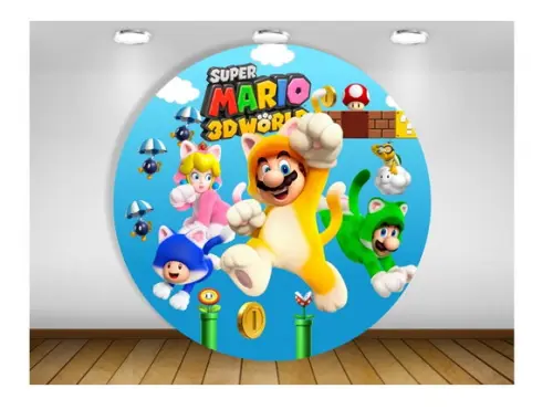 Painel Mario 3d World 1,50m - Impressão Lona