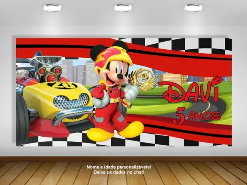 Painel Mickey Aventuras Sobre Rodas 2x1m