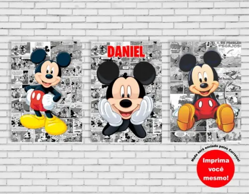 Painel Mickey Pôster DIGITAL (Arquivo A4 para download)