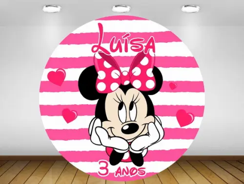Painel Minnie 1,20M - IMPRESSÃO LONA