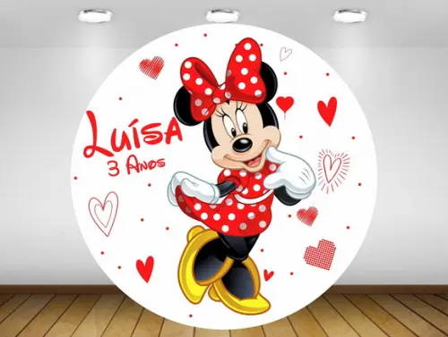 Painel Minnie 1,50m - Impressão Lona