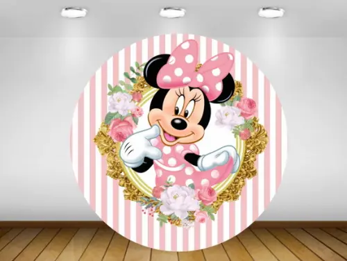 Painel Minnie Rosa 1,20M - IMPRESSÃO LONA