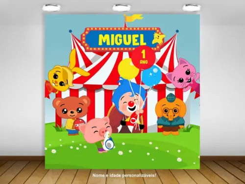 Painel Palhaço Plim Plim 2x2m