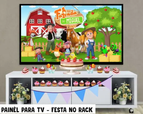 Painel para Tv a Fazenda do Zenon Festa no Rack - Digital