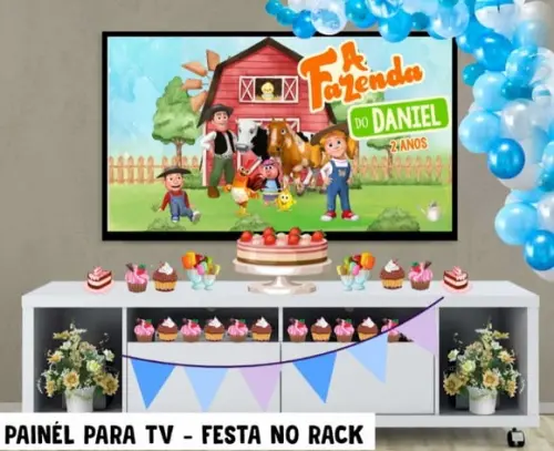 Painel para TV A Fazenda Do Zenon Festa no Rack - Digital