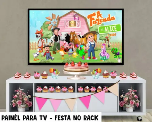 Painel para TV A Fazenda Do Zenon Festa no Rack - Digital