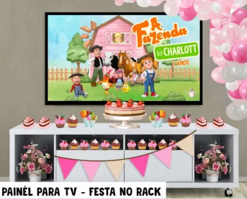 Painel para TV A Fazenda Do Zenon Festa no Rack - Digital