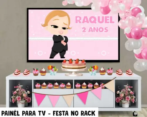 Painel para TV Poderosa Chefinha Festa no Rack - Digital