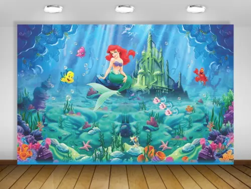 Painel Pequena Sereia Ariel 2x1,50m - Impressão Lona