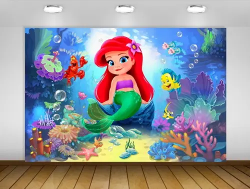 Painel Pequena Sereia Ariel Baby 1,50x1m