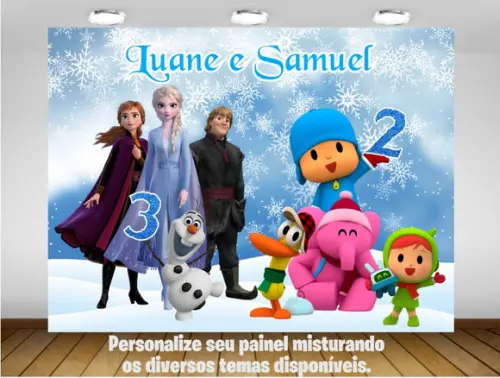 Painel Personalizado Fronzen e Pocoyo 1,50x1M - IMPRESSÃO