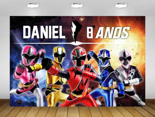 Painel Power Rangers 1,50x1m