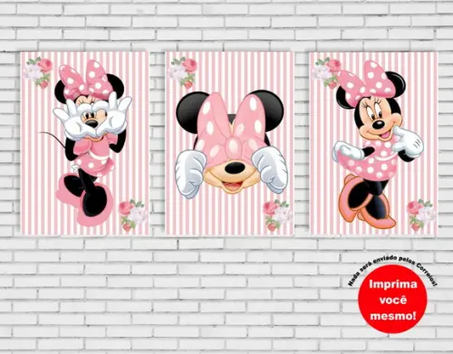 Painel Pôster Minnie Rosa (Arquivo A4 para download) DIGITAL