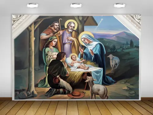 Painel Presépio de Natal Impressão em Lona