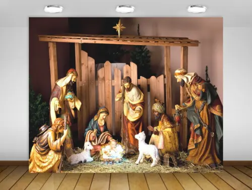 Painel Presépio de Natal Impressão em Lona 2x1,50m